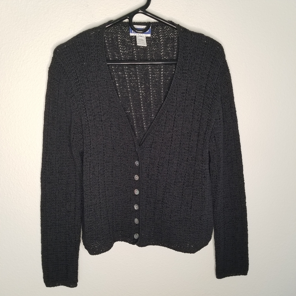 Pendleton Cardigan Black Sweater Cotton Blend She… - image 5